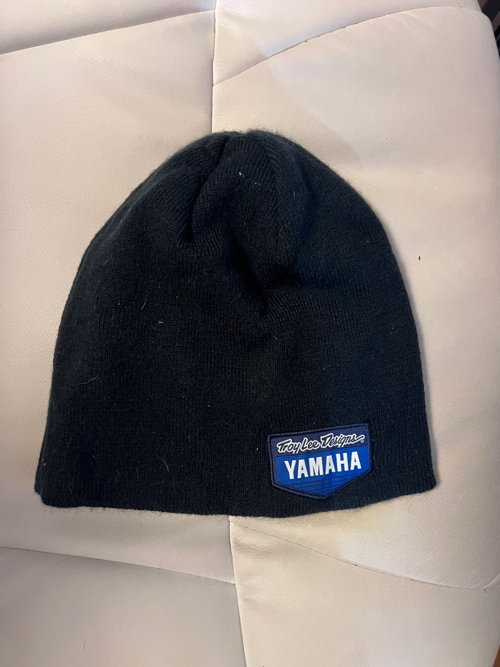 Yamaha x Troy Lee Designs Dark Navy Knit Beanie with Blue Patch